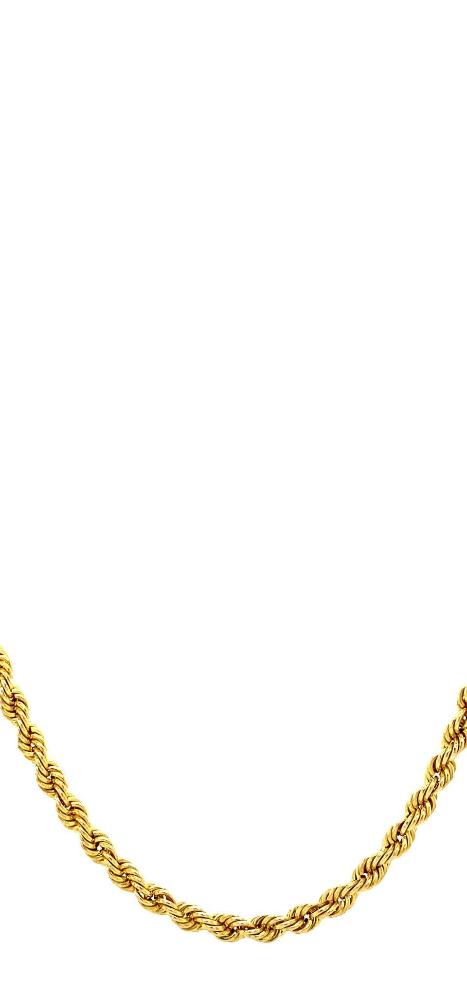 Vintage 18K Gold Necklace Rope 51.5 cm